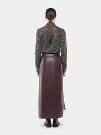 Shirt in crepe with sequin embroidery details