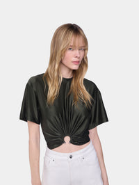 Cropped t-shirt in jersey