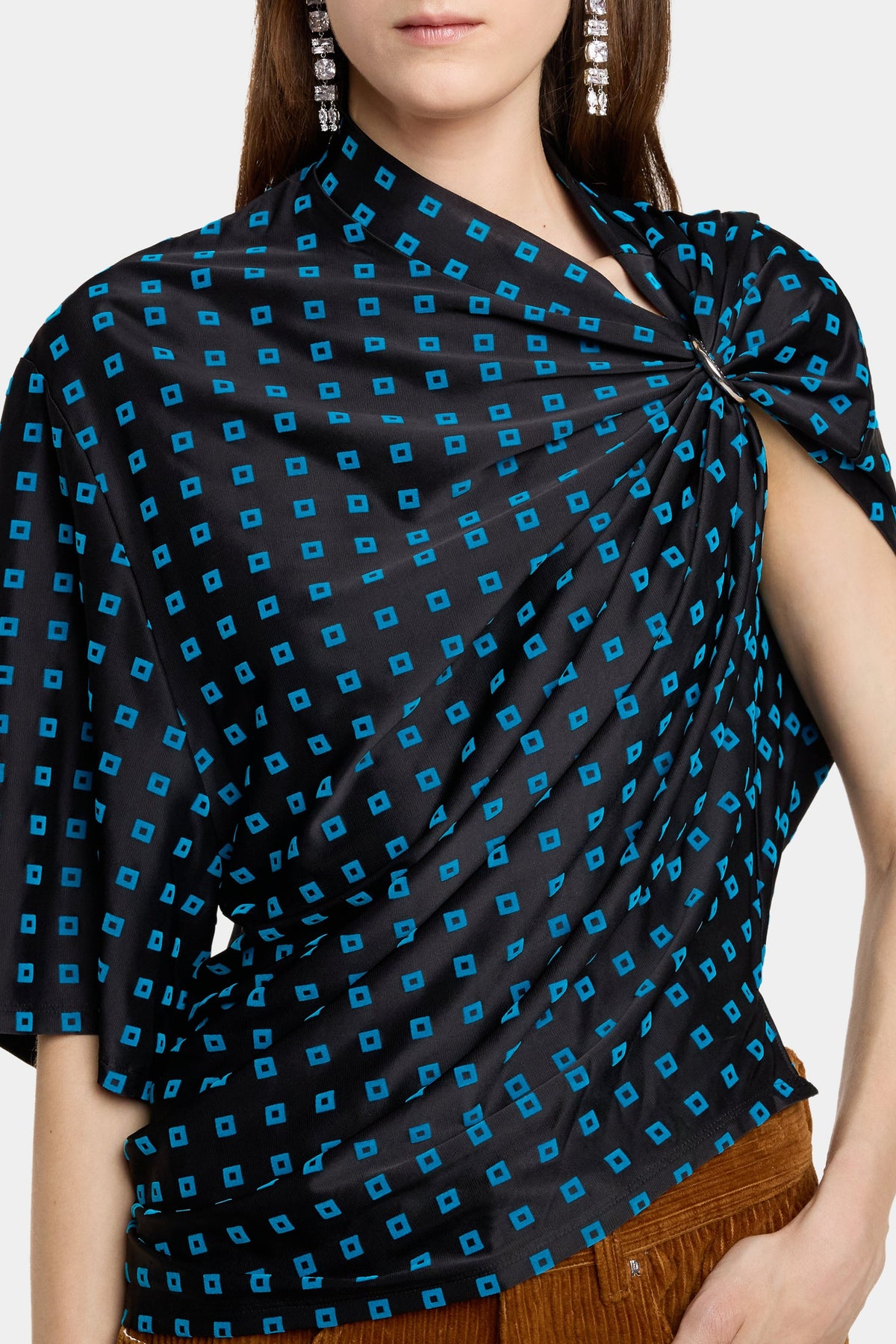 Blouse manches courtes en Urania - Square Flock & Blue