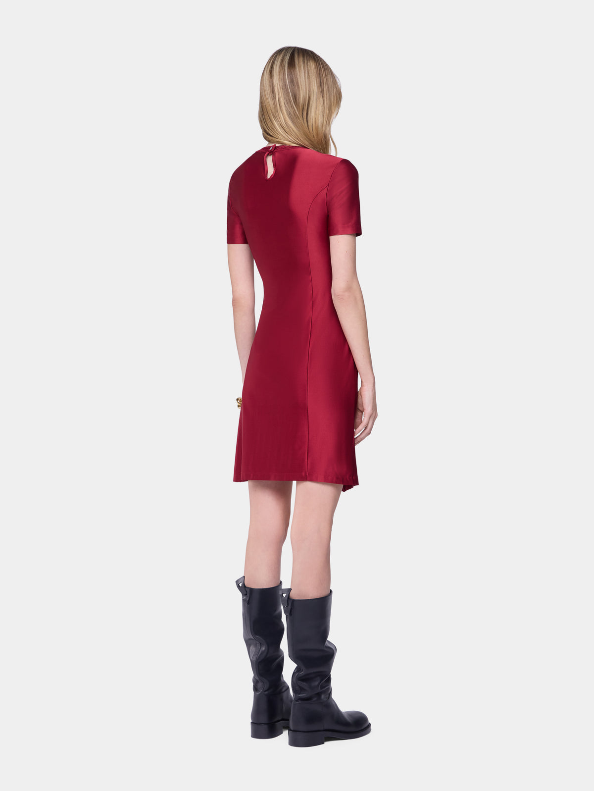 Draped mini dress in jersey