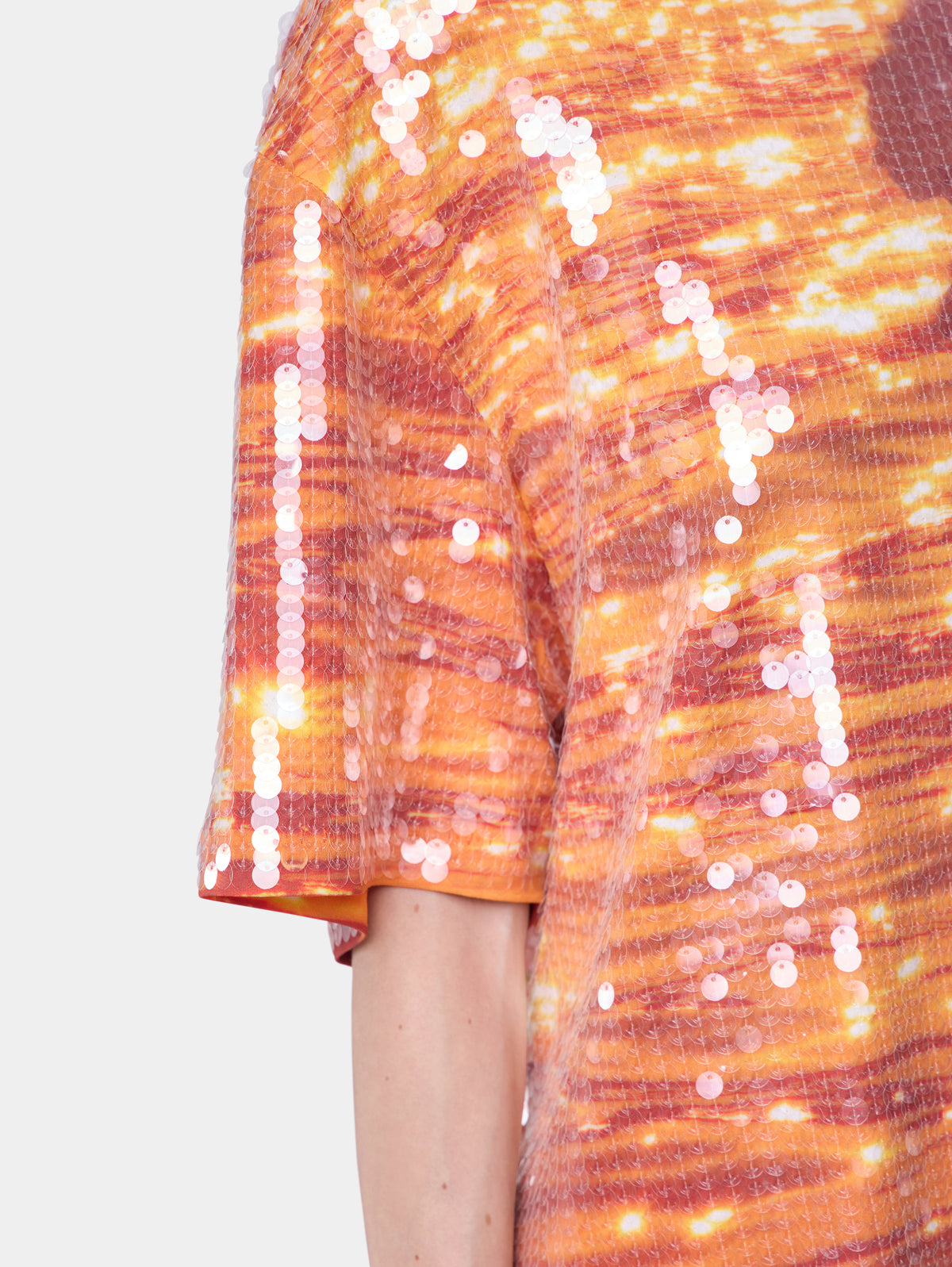 T-shirt mini dress in cotton and sequins