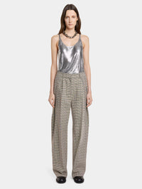 DOUBLE-PLEATED PANTS IN PRINCE OF WALES WOOL