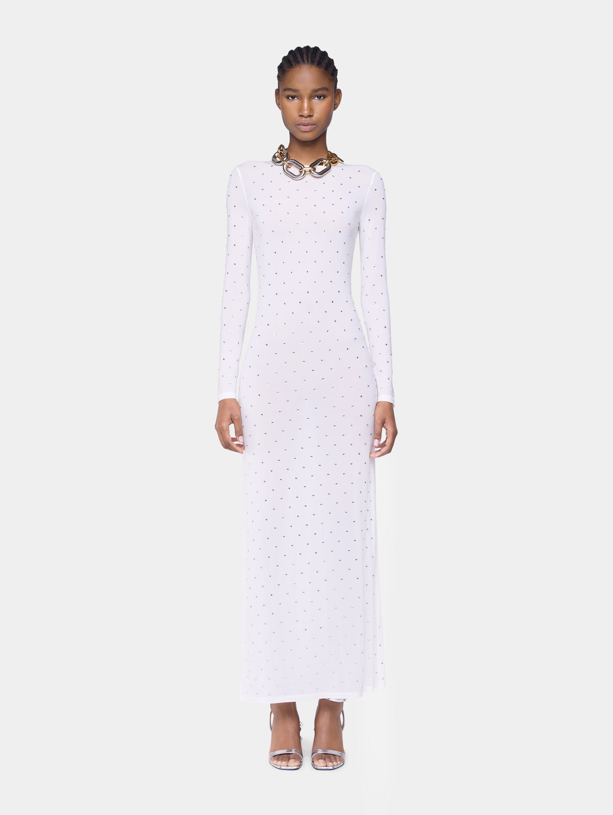White long dress in jersey