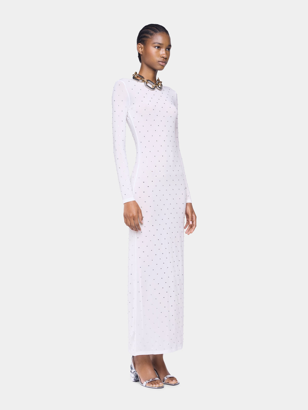White long dress in jersey
