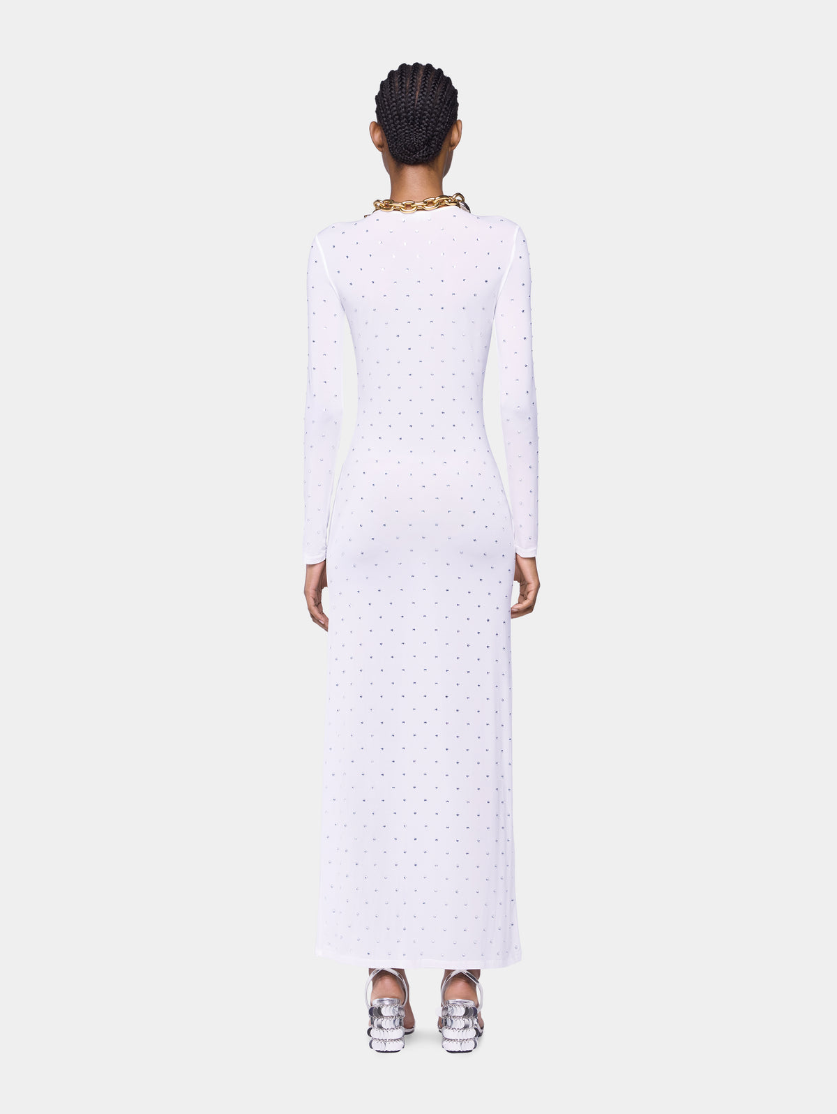 White long dress in jersey