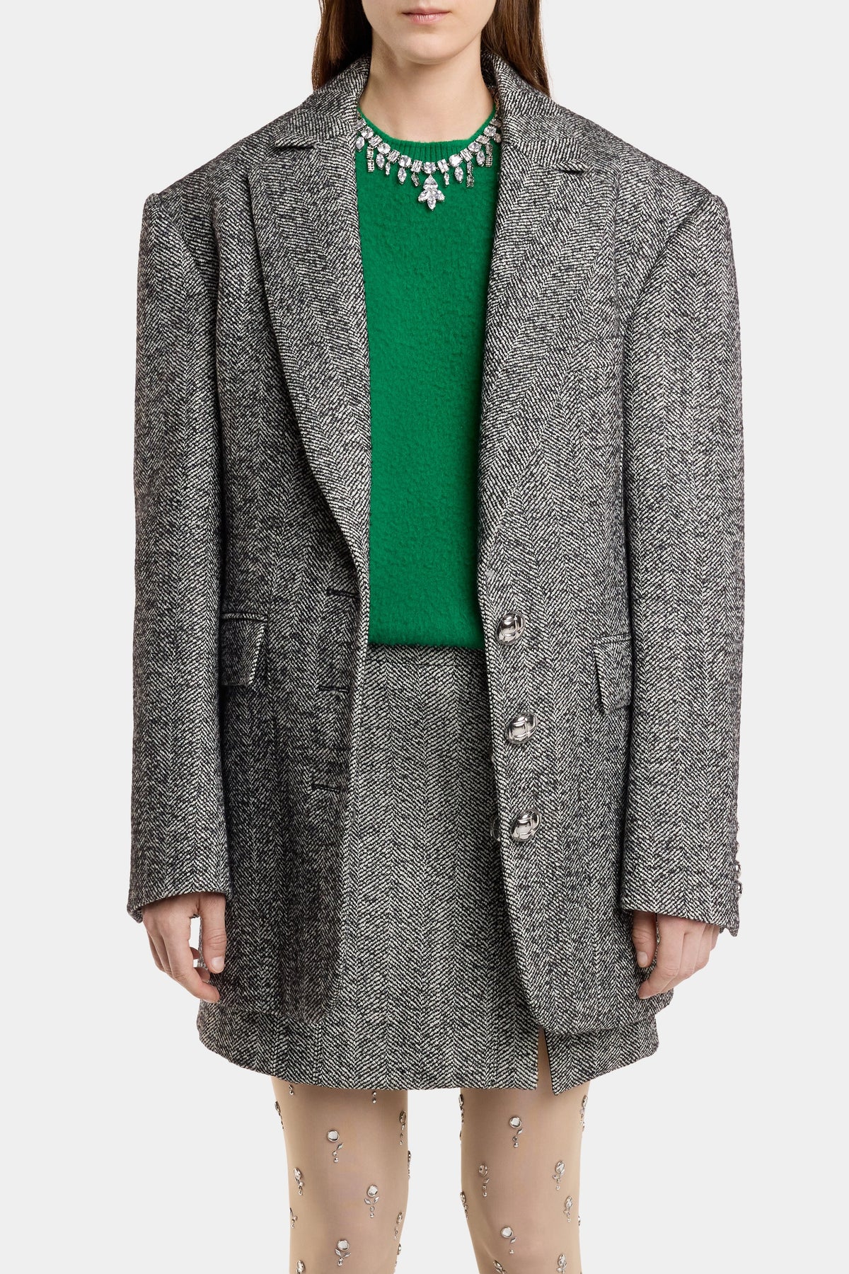 Veste de tailleur en laine - Classic Chevron & Black