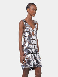 SILVER SHORT DRESS IN ASSEMBLY
