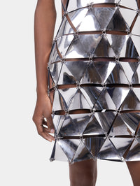 SILVER SHORT DRESS IN ASSEMBLY