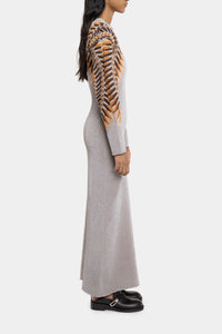 Robe manches longues en laine  - Graphic 70's & Silver