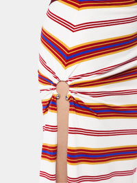 Draped long skirt in jersey