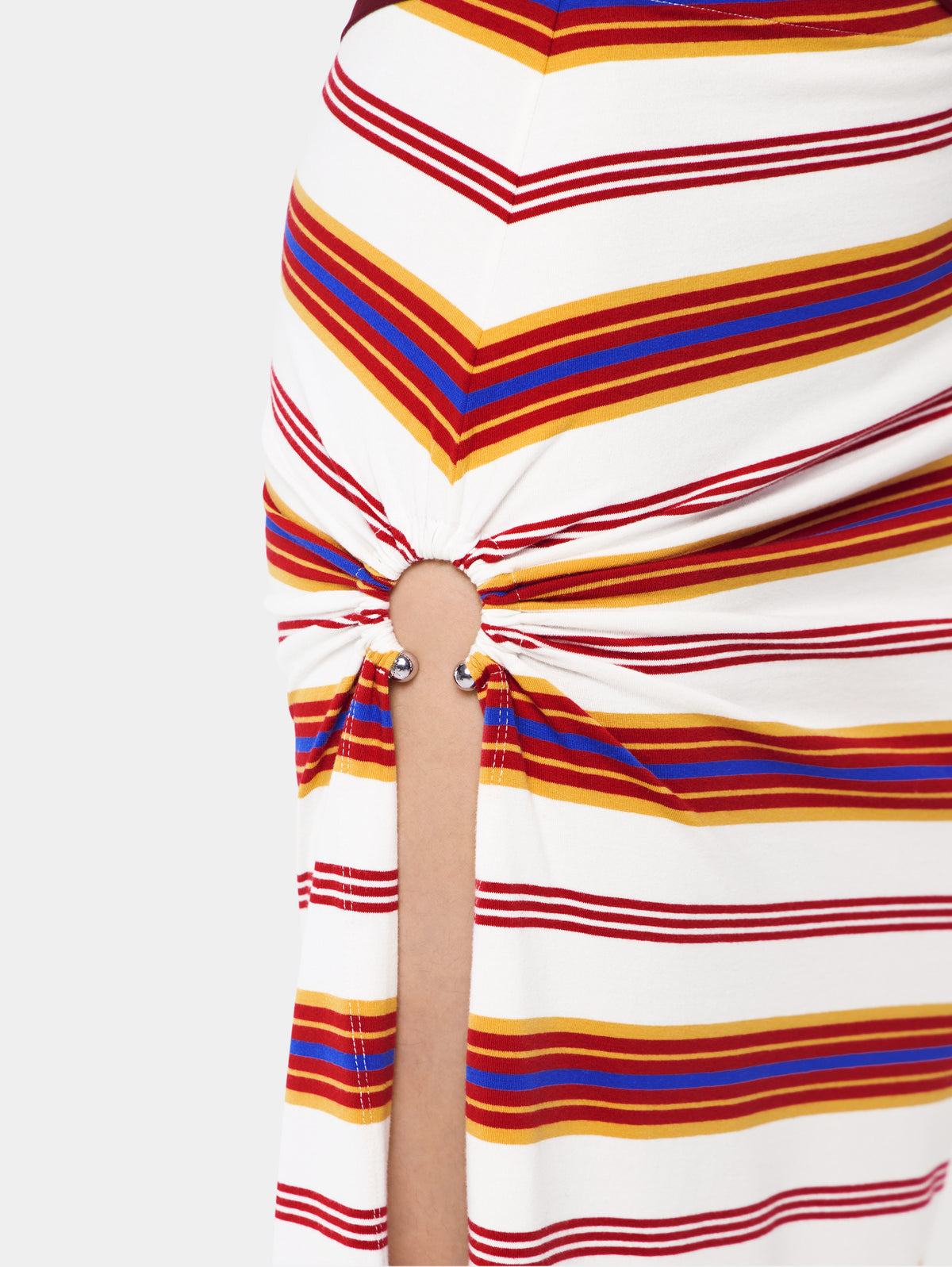 Draped long skirt in jersey
