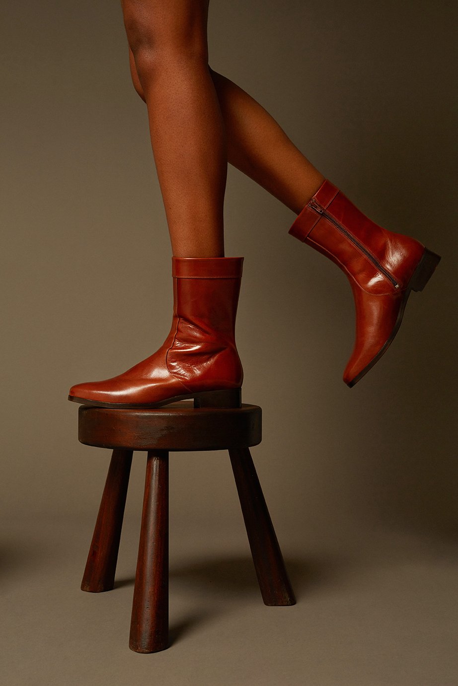 COGNAC _ Bottines Ecaille - Cognac