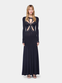Second-skin long dress in jersey