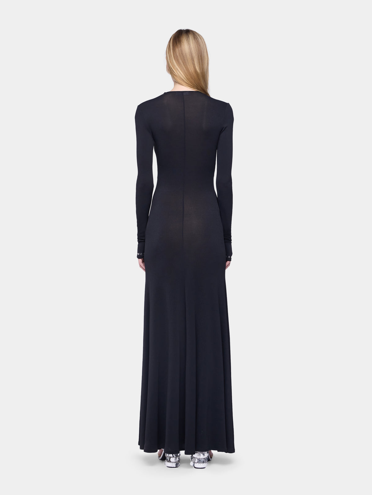 Second-skin long dress in jersey