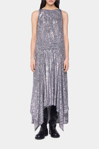 Robe midi à sequins - Silver