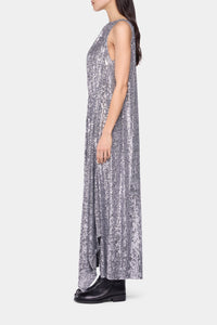 Robe midi à sequins - Silver
