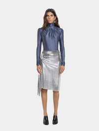 silver draped skirt in chainmail