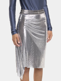 silver draped skirt in chainmail