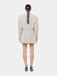BEIGE BLAZER IN MOTTLED WOOL