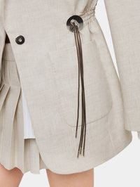 BEIGE BLAZER IN MOTTLED WOOL