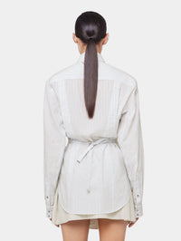 WHITE STRIPED SHIRT IN COTTON POPLIN