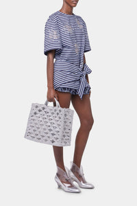 T-shirt do nu oversize à rayures - Stripes Black & Blue
