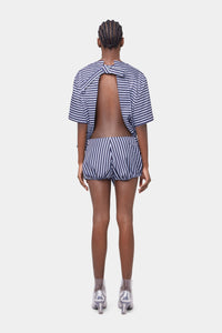 T-shirt do nu oversize à rayures - Stripes Black & Blue