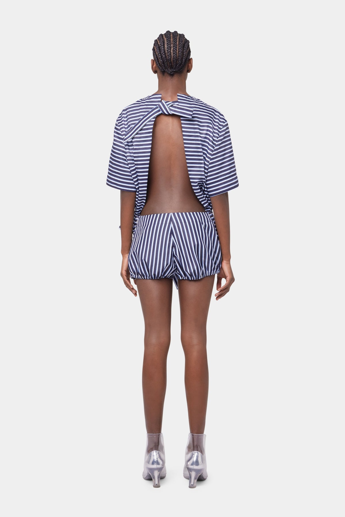 T-shirt do nu oversize à rayures - Stripes Black & Blue