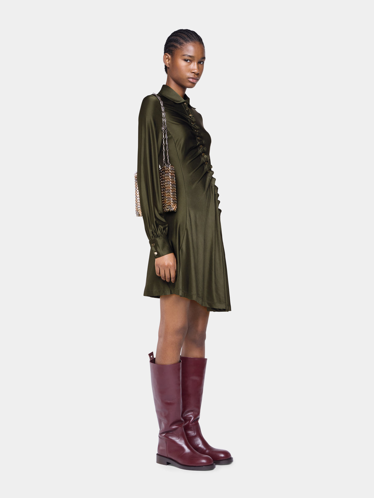 Draped mini dress in jersey