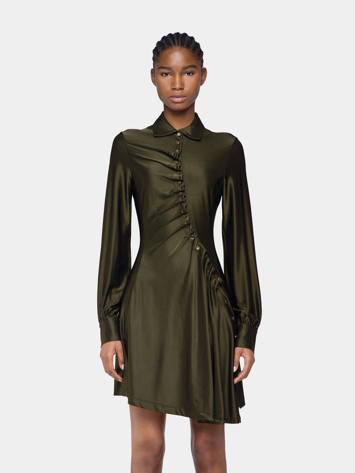 Draped mini dress in jersey