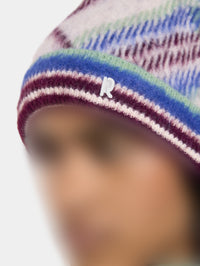 Bonnet en laine - Navy & Burgundy Check