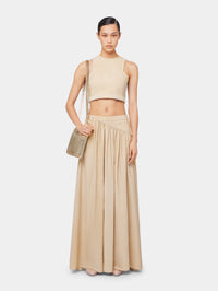 OCHRE CROP TOP IN VISCOSE TWILL
