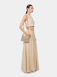 OCHRE CROP TOP IN VISCOSE TWILL
