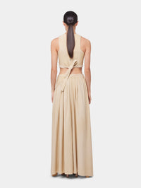 OCHRE CROP TOP IN VISCOSE TWILL
