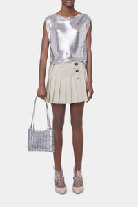 Débardeur drapé en minimesh - Silver
