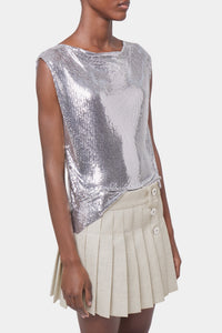 Débardeur drapé en minimesh - Silver