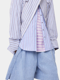 LIGHT BLUE HOODED PARKA IN COTTON POPLIN