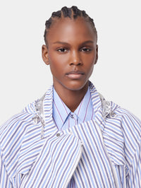 LIGHT BLUE HOODED PARKA IN COTTON POPLIN