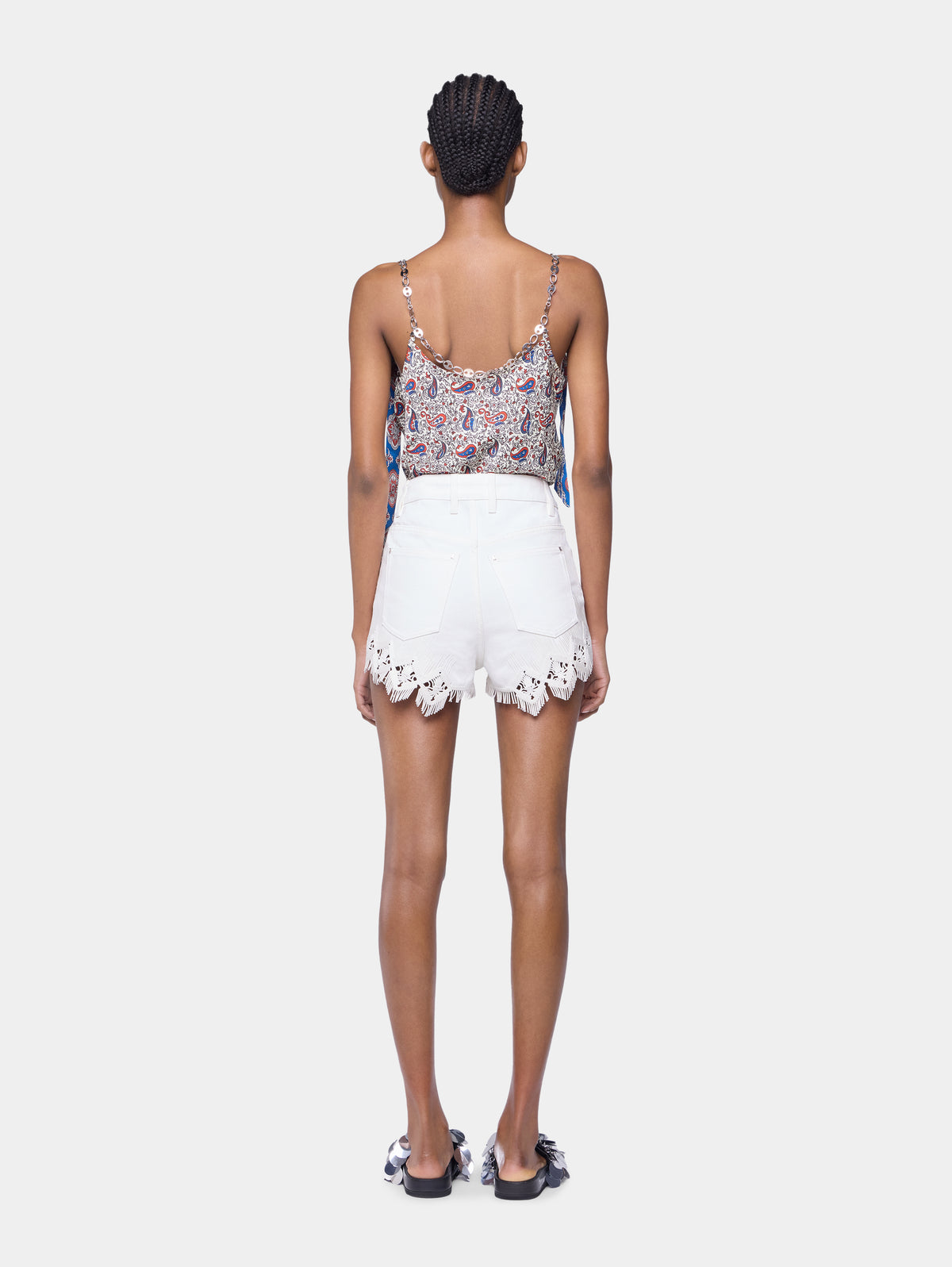 Tank top in printed satin