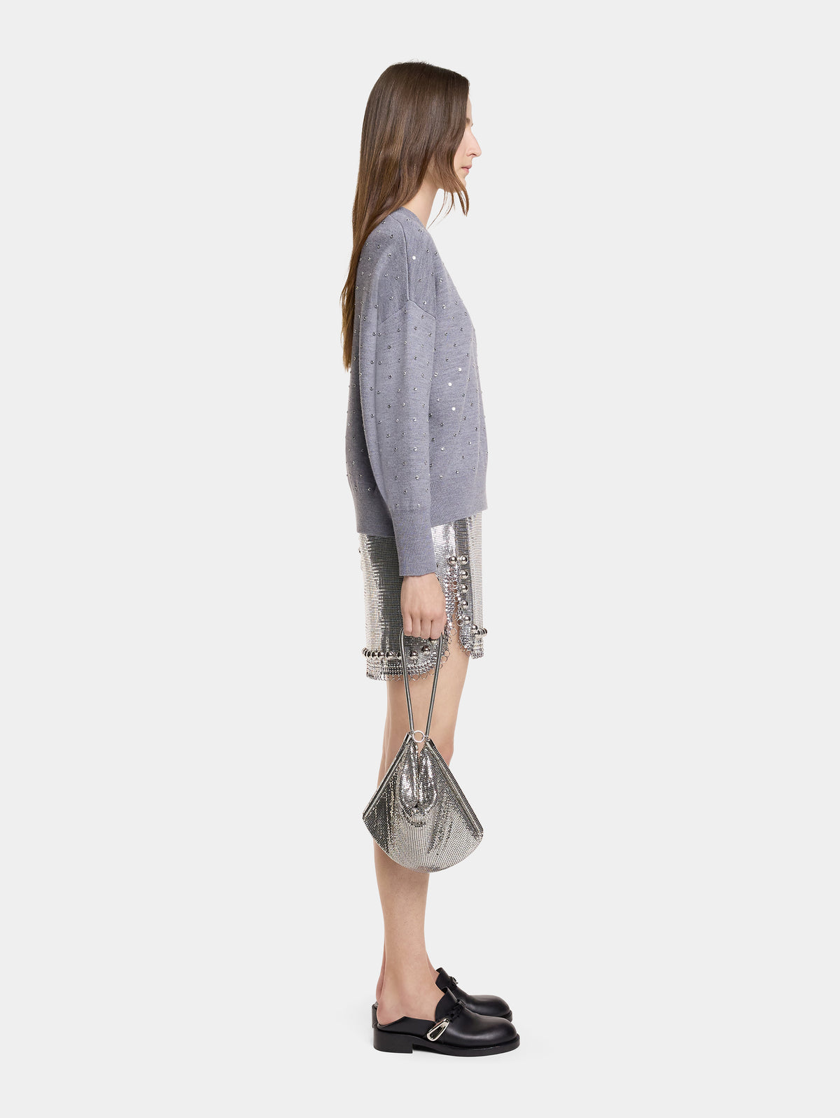 Silver chainmail pocket bag