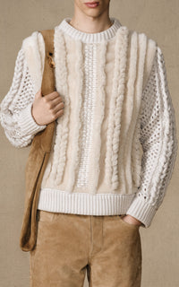 Ivory & Camel Multi / Top Talus en peau lainée - Ivory & Camel Multi