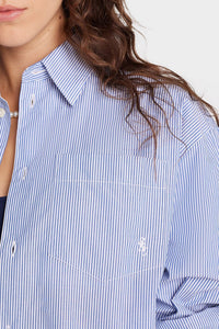 Chemise SRC oversize à rayures - White & Navy Stripe
