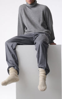 Ivory / Chaussettes Nikola en cachemire - Ivory