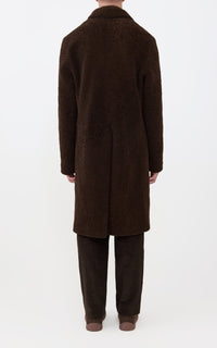 Chocolate / Manteau Teddy en peau lainée - Chocolate