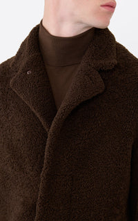 Chocolate / Manteau Teddy en peau lainée - Chocolate