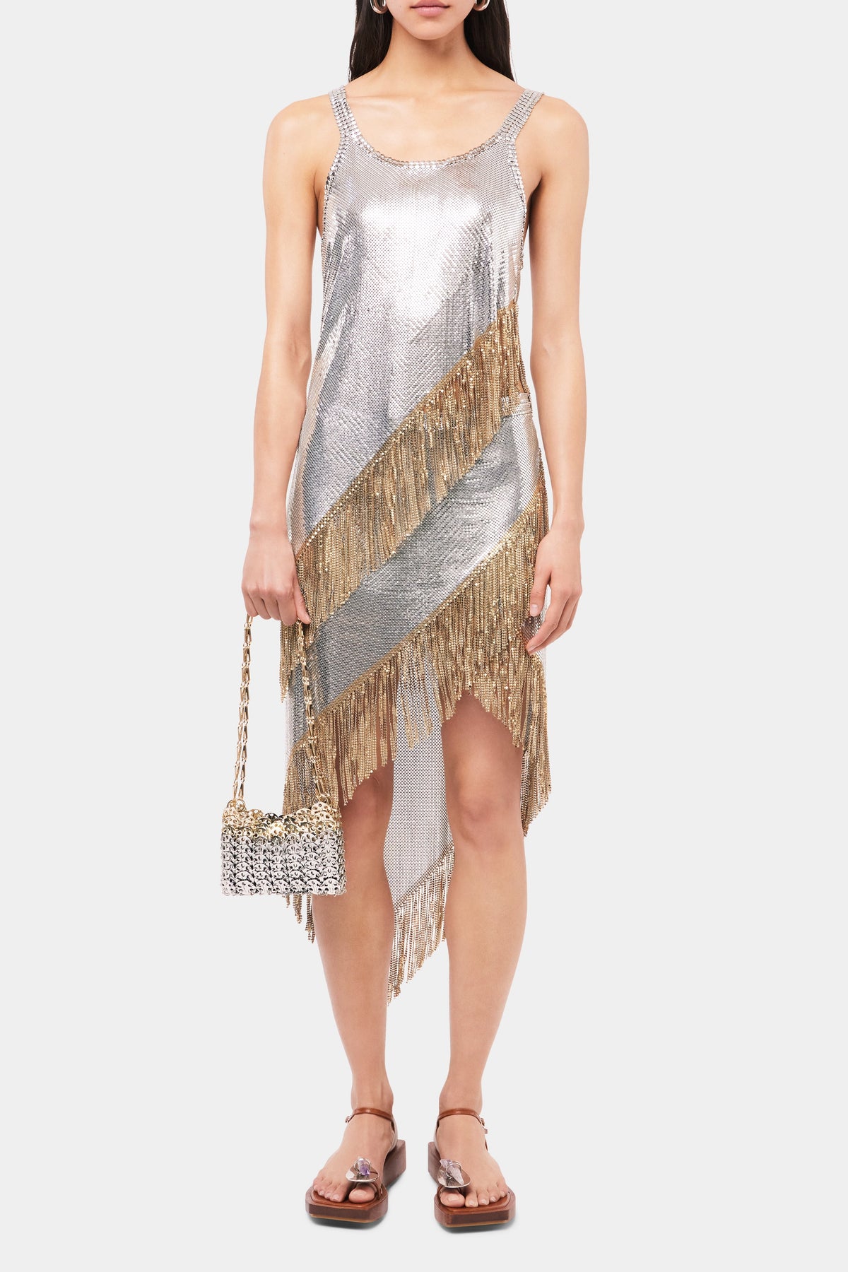 Débardeur asymétrique en mesh - Silver