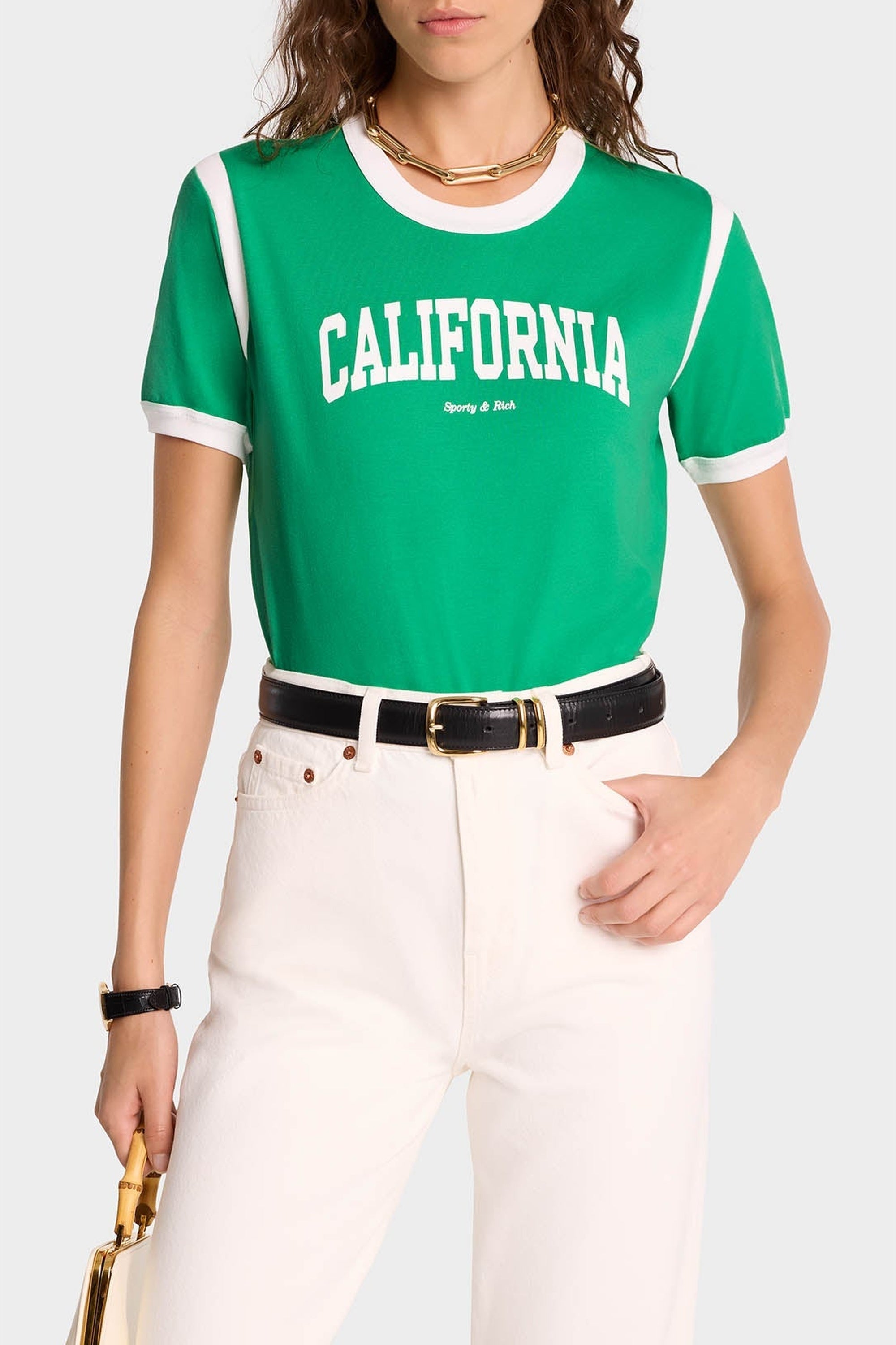 T-shirt California à liseré - Verde