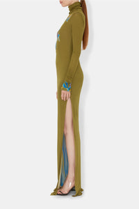 Robe Thistle en jersey - Olive Thistle Print