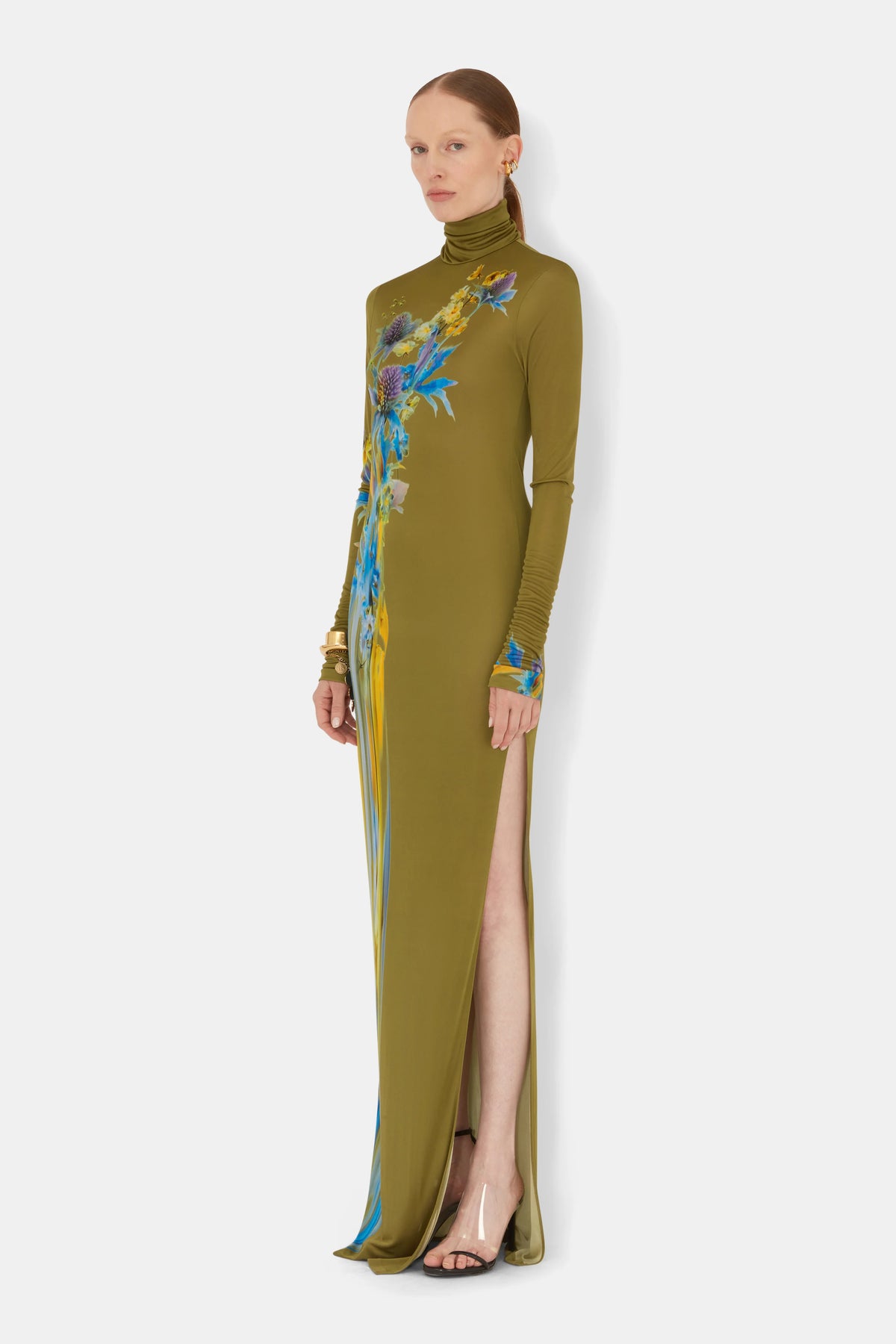 Thistle Jersey Dress - Sage Thistle Print