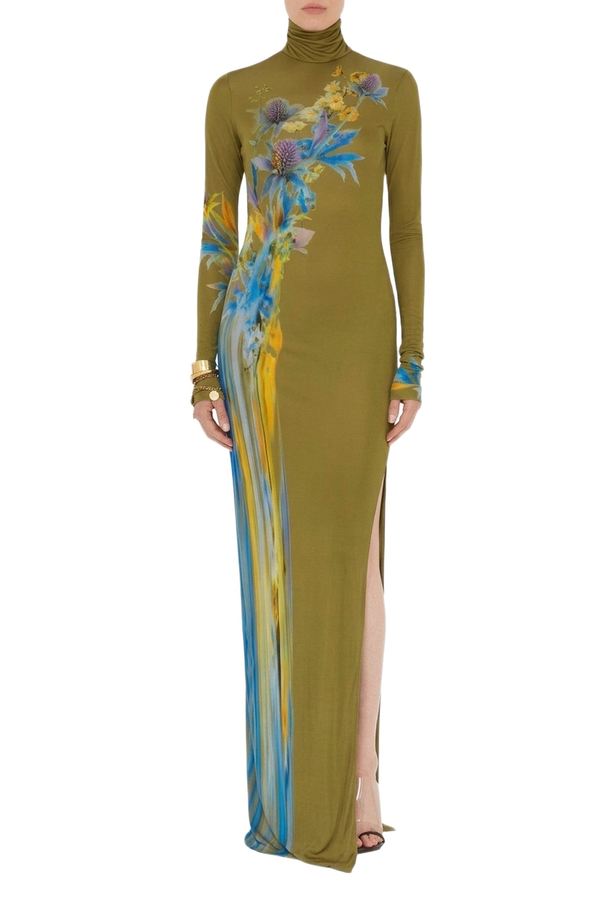 Robe longue Thistle imprimée - Olive Thistle Print